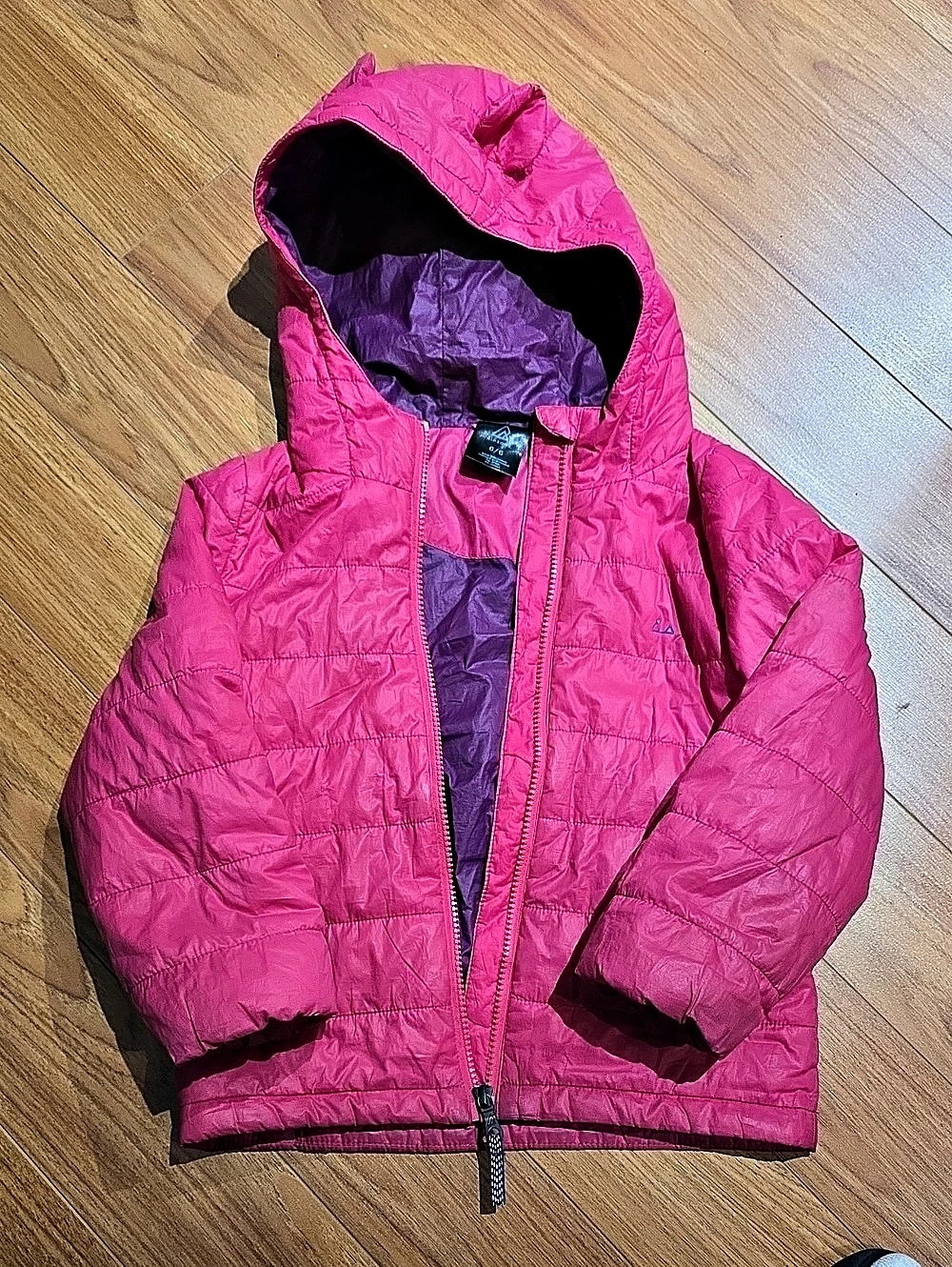 Ripzone Pink Hooded Puffer Jacket